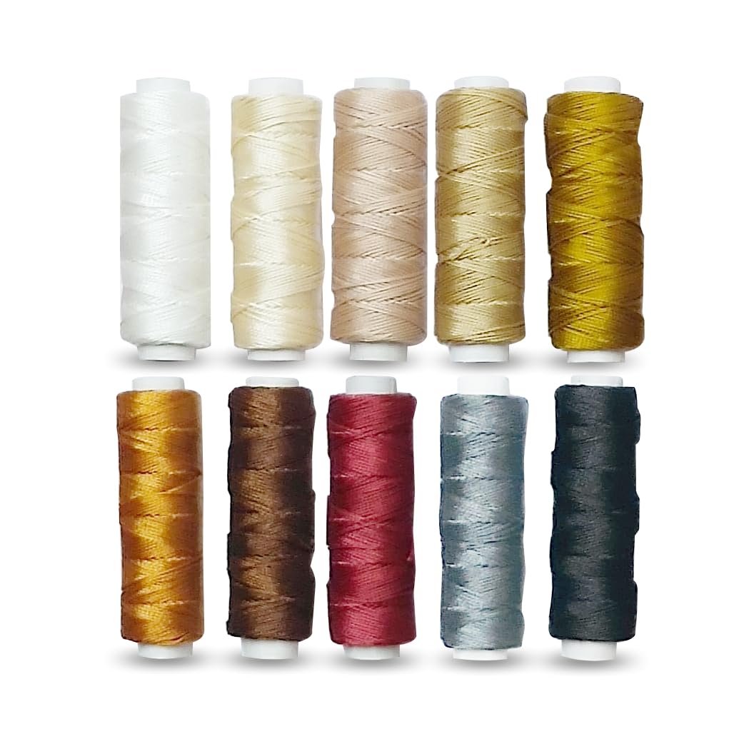 Nylon Braided Thread Cord Rope, Thickness 1 MM Approx for Purse/Bracelets/Leather/Canvas/raxin/Bag/Jeans/seat/Mattress Stitching/Upholstery Art and Craft. (Multicolour Dusty 400 Mtr)-image-7
