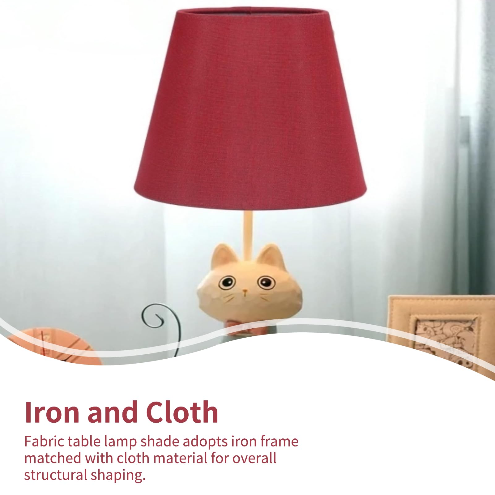 6pcs Small parapshades clip su lampadario lampadario paralumi moderni in tessuto nordico per e14 lampadina copertura in tessuto per il soffitto del soffitto (Vino rosso)