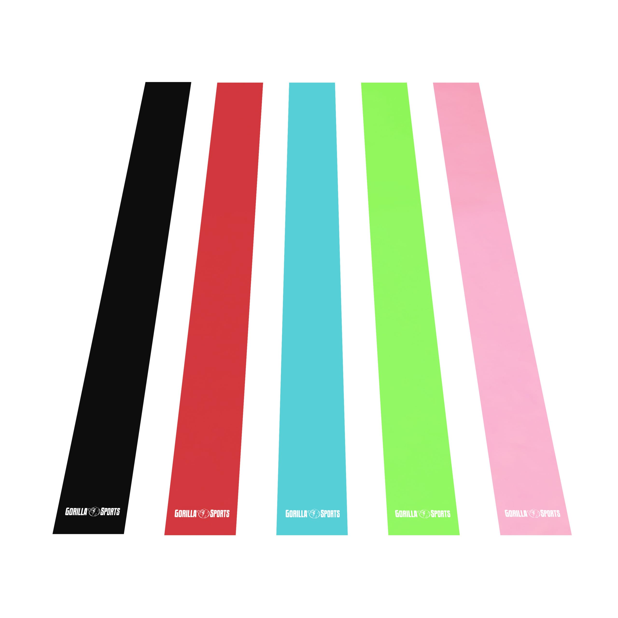 GORILLA SPORTS Resistance Band – 120 cm / 200 cm, 5 Widerstandsstufen, rutschfestes Latex