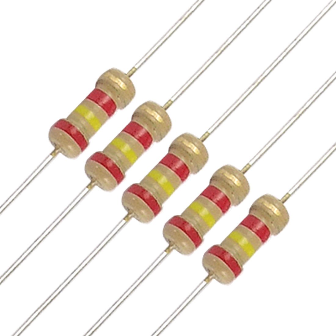 100 x 1/4 W 250 V 2,4 K Ohm Durchgangsloch-Kohleschichtwiderstand