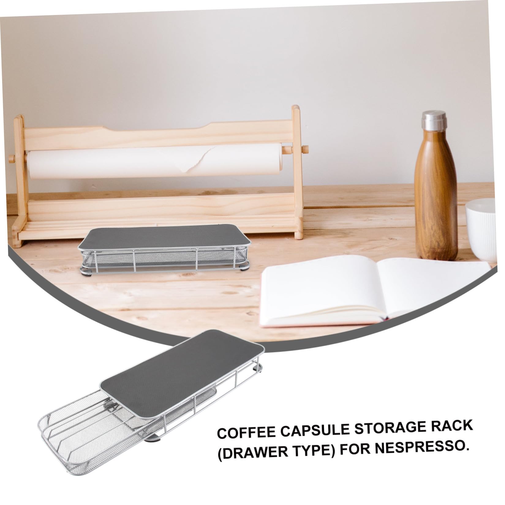 ibasenice 1stück Kaffeekapsel aufbewahrungsbox für Kapseln Platzsparendes Kaffeezubehör Praktischer Organizer für Küche Büro und Wohnzimmer Silberner Kapselhalter