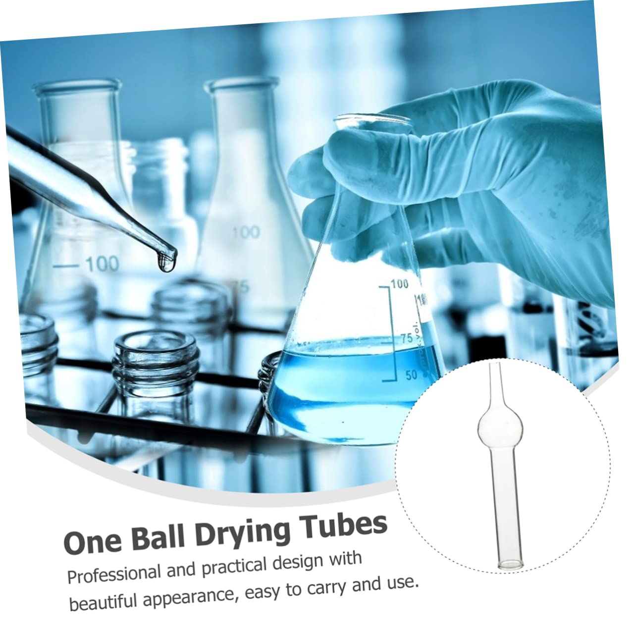 5 tubos de secado individuales para equipos de experimentos químicos, tubos de secado de laboratorio y química