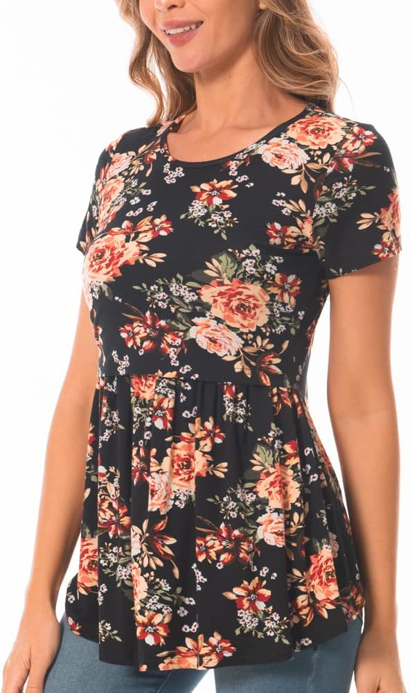 Bearsland Women’s Nursing Top Long Sleeve Scoop Neck Nursing Shirt Breastfeeding Shirt Pregnancy Clothes - Image 2