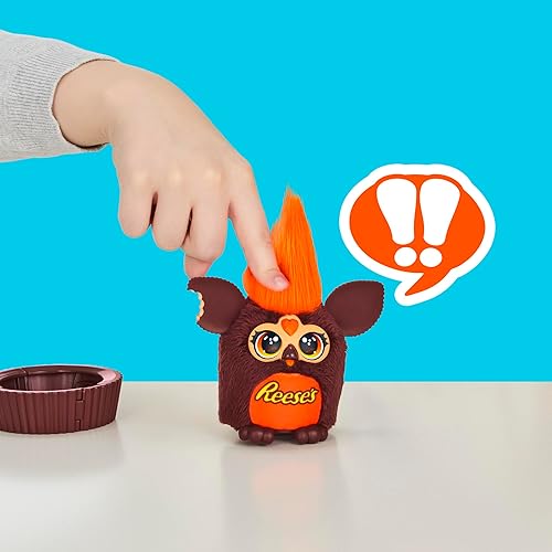 Miniatura 7 de FURBY Furblets REESE'S - Taza de mantequilla de maní pequeña de felpa electrónica de 3 pulgadas, juguetes de caramelo para niños de 6 años en