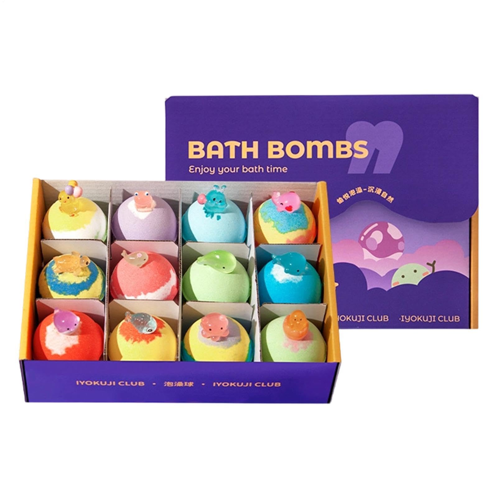 Bath Balls | 12-teiliges Set mit handgemachten Körperreinigern, Badebomben | für Spa Reise Bad Hotel