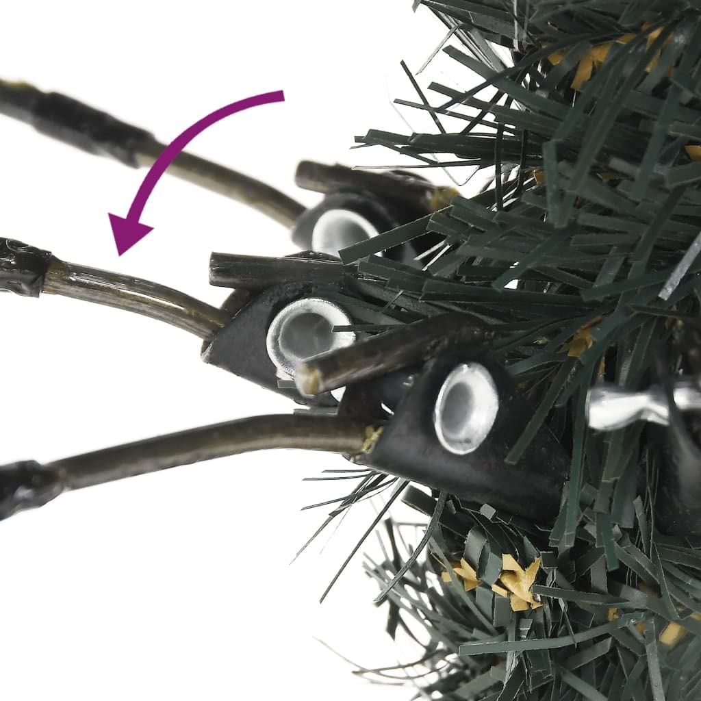 Künstlicher Weihnachtsbaum 150 cm aus PVC mit Stahlständer, klappbar, beschneit, naturgetreu, geschmückt mit Zapfen und Beeren für Wohnzimmer und Winterdekoration