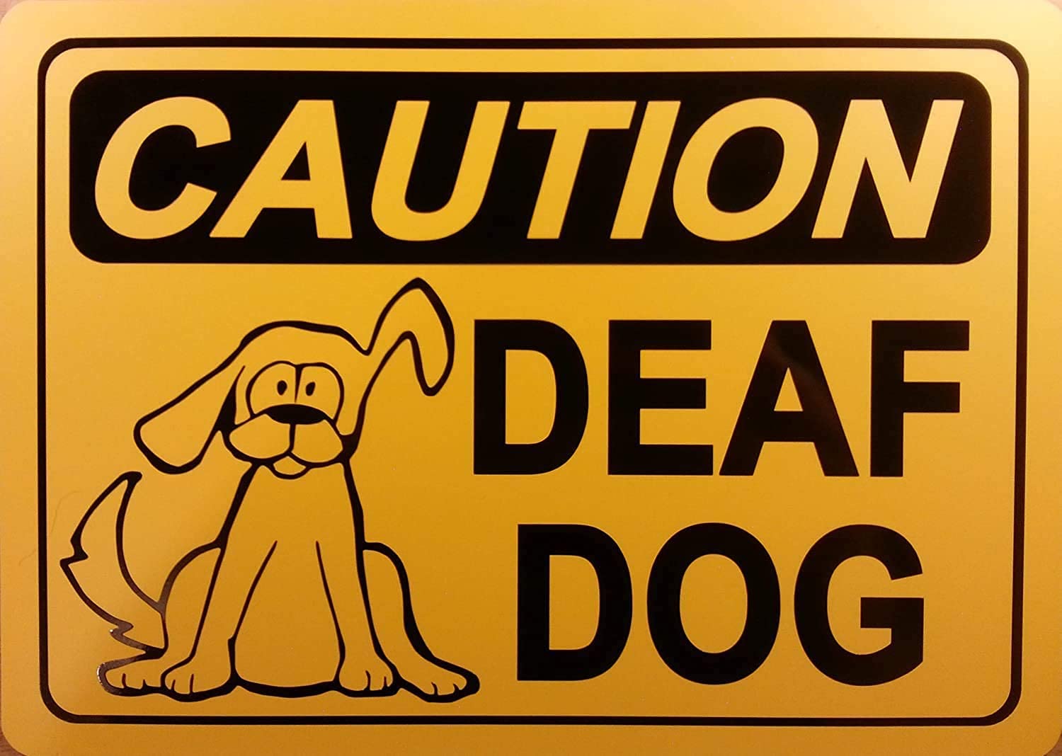 Kwqdozf As Pic Caution Deaf Dog Artwork Signs For Home Novelty Metal Tin Signs Retro Plate