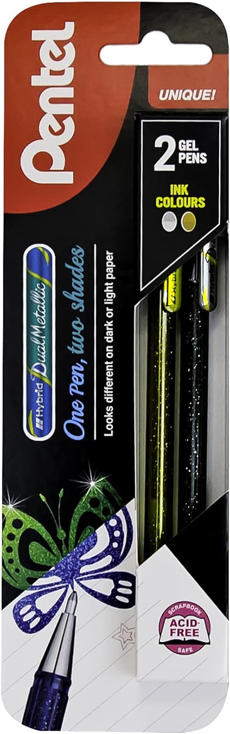 Pentel Hybrid Dual Metallic Gel Pen Gold/Silver Togo Ubuy