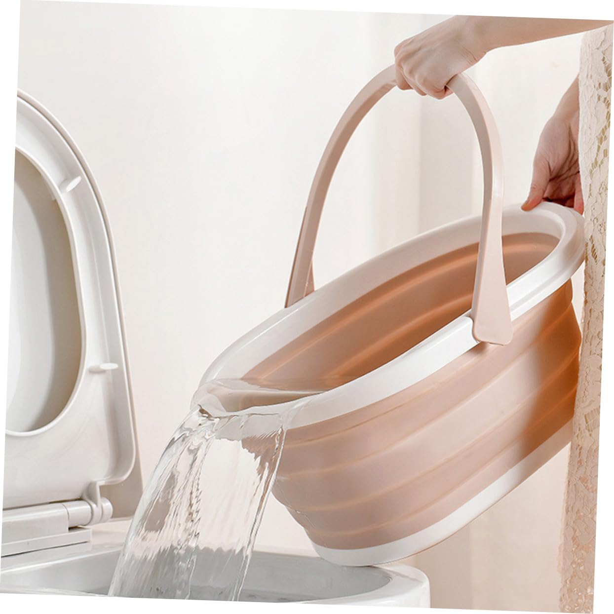Cubo Plegable para Fregona Portátil de Plástico Resistente Asa Ergonómica para Limpieza Fácil en Hogar y Exteriores