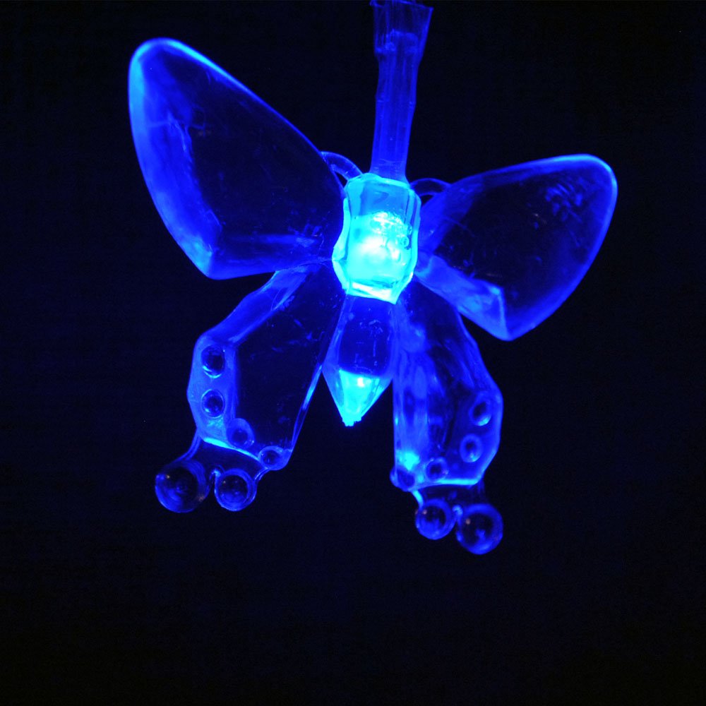 LightsGo USB Powered 20 LED 2M Butterfly Indoor LED Fairy Lights for PC, MAC, Phone charger (Blue)