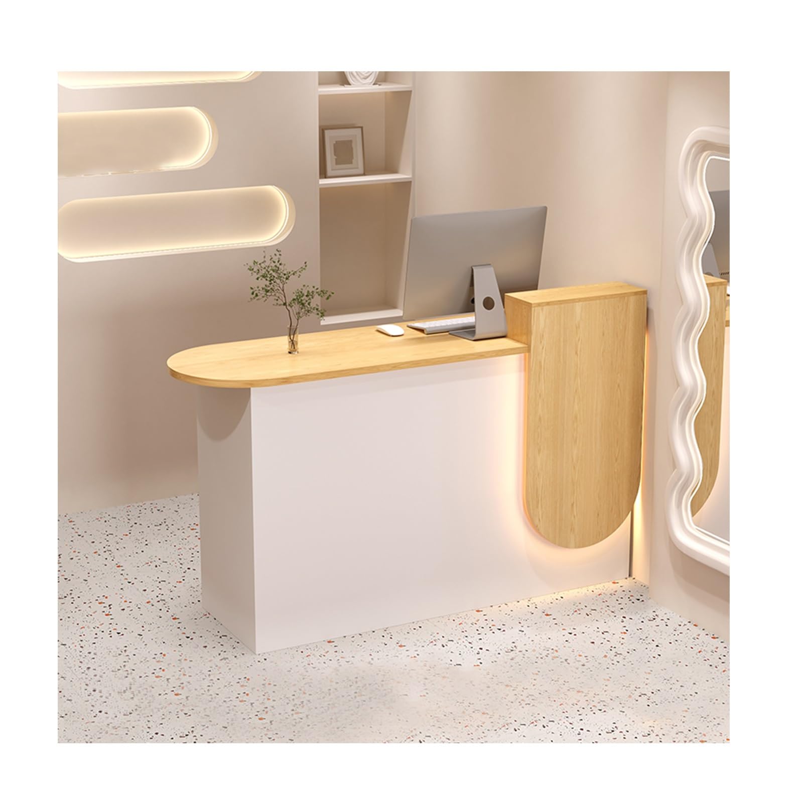 Recept Desk per ufficio e vendita al dettaglio, bancone di benvenuto moderno da 80 cm per hall e area, design Ele per una migliore esperienza del cliente