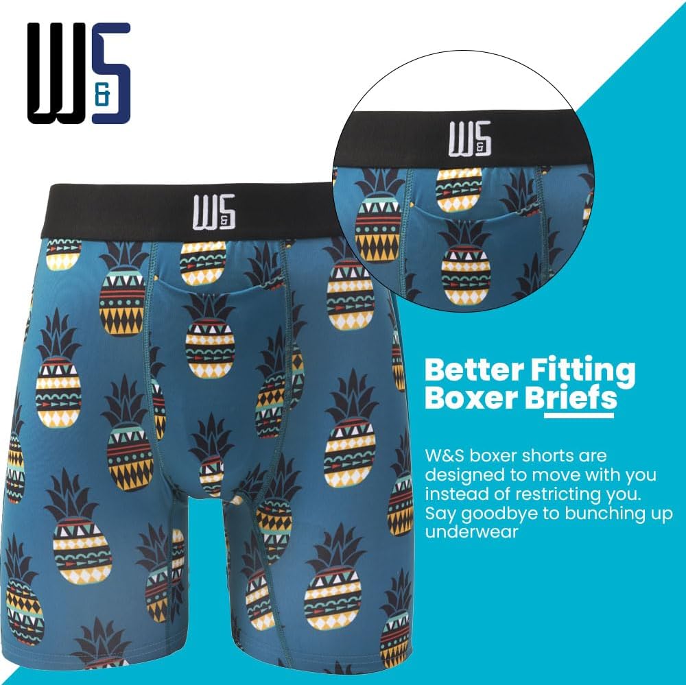 Warriors & Scholars Chafe Safe Pouch 8" Inseam Boxer Briefs For Men With Pouch, Breathable, Soft, Moisture Wicking Underwear - Image 3