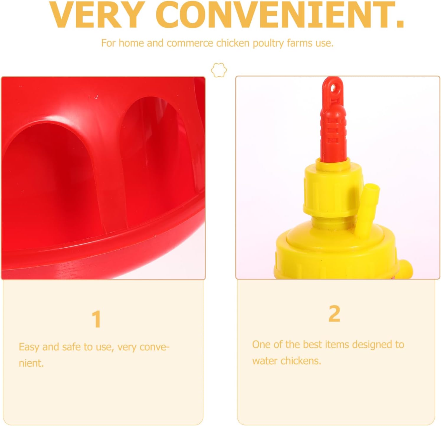 1Pc Thickened Poultry Automatic Waterer for Quail Ducks and Geese Red Drinking Dispenser for Home Use Easy to Operate Poultry Water Drinking System