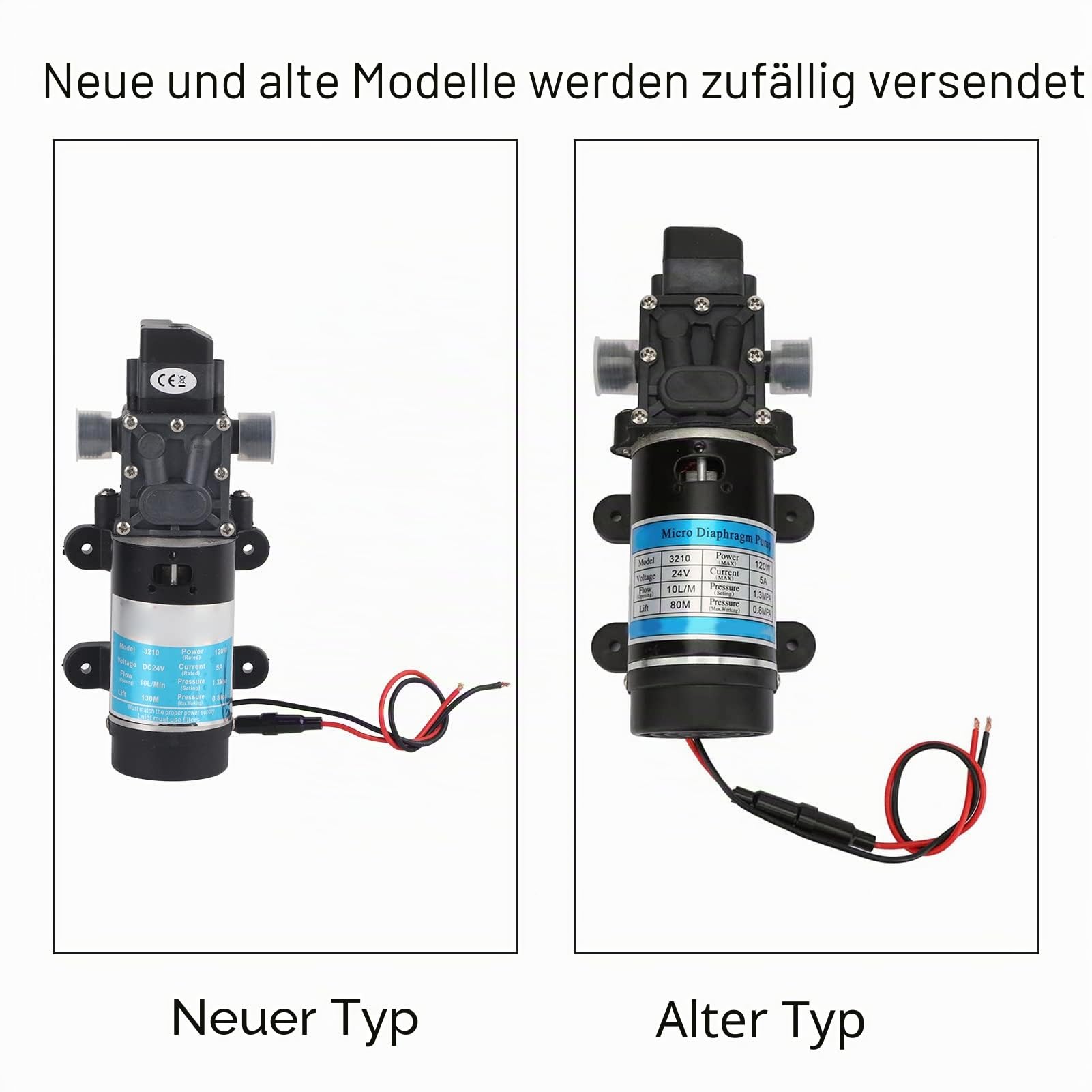 Selbstansaugende Wasserpumpe,12V/24V Wasserpumpen 120 W elektrische Wasserpumpe 10L/m mit Überstromschutzvorrichtung für Hochdruckreiniger(12V 3210YD-12-120FS)