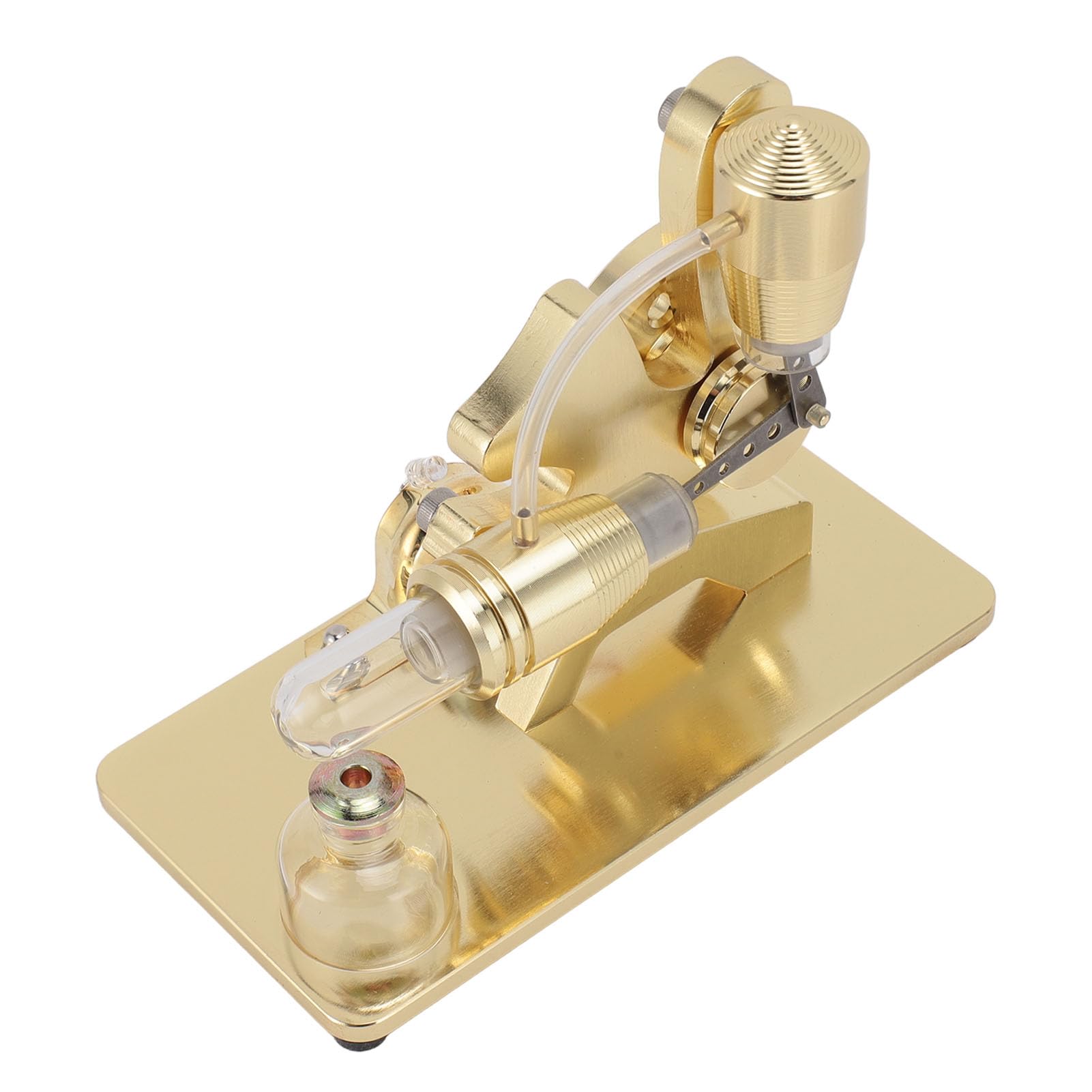 Stirlingmotor-Modell, Buntes LED-Bildungs-Stromgenerator-Spielzeug für und Erwachsene, Premium-Aluminiumlegierung (Gold)