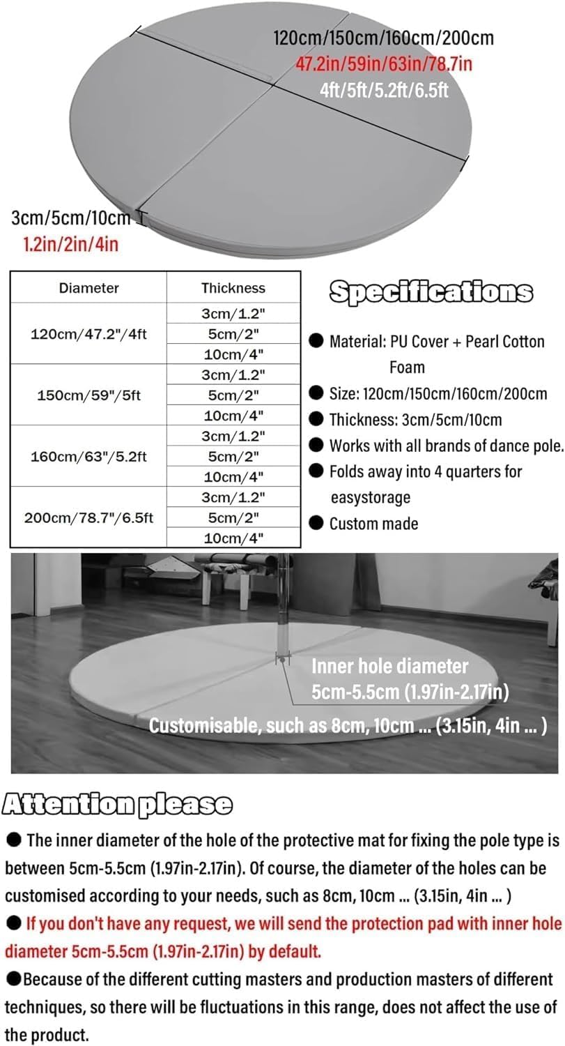 Tappetino per pole dance, cuscino di sicurezza per allenamento di danza, imbottitura spessa per casa, palestra, palestra