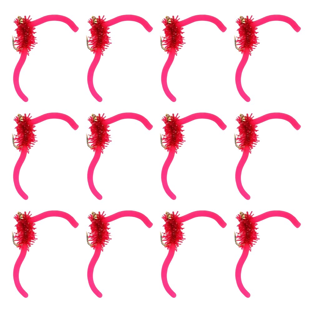 Fly Fishing Set, 12PCS Wet Worm Fly Fishing Flies, Squirmy Worm Trout Fly Assortment for Trout Panfish and Bass