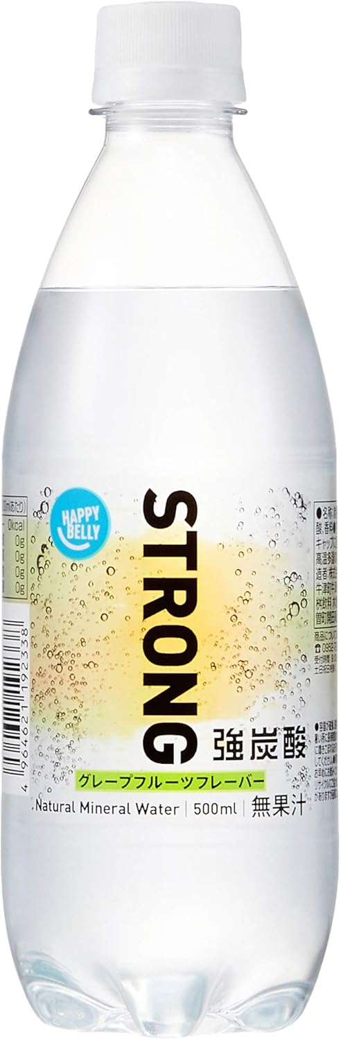 Amazon Happy Belly 強炭酸水 グレープフルーツ 500ml 24本 Amazonブランド Happy Belly ハッピーベリー 食品 飲料 お酒 通販