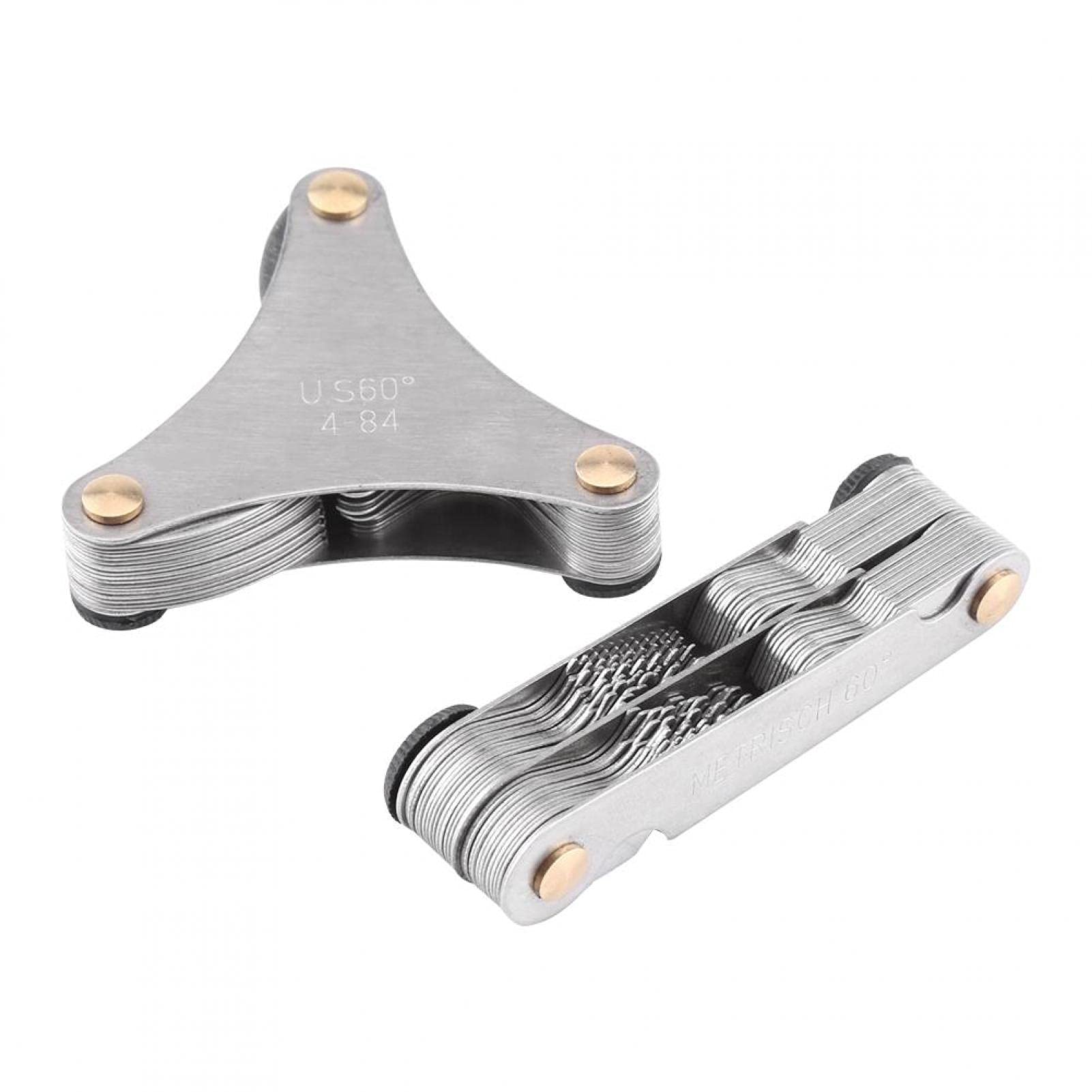51/52 Pezzi Contafiletti Precise di 60° e 55° in Acciaio Inox, Utensile di Misurazione del Calibro Metrico Passo Metrico, Calibro Filettatura Combinato 0,25 –6 mm / 4–62g in Misurazione Metrica (51)