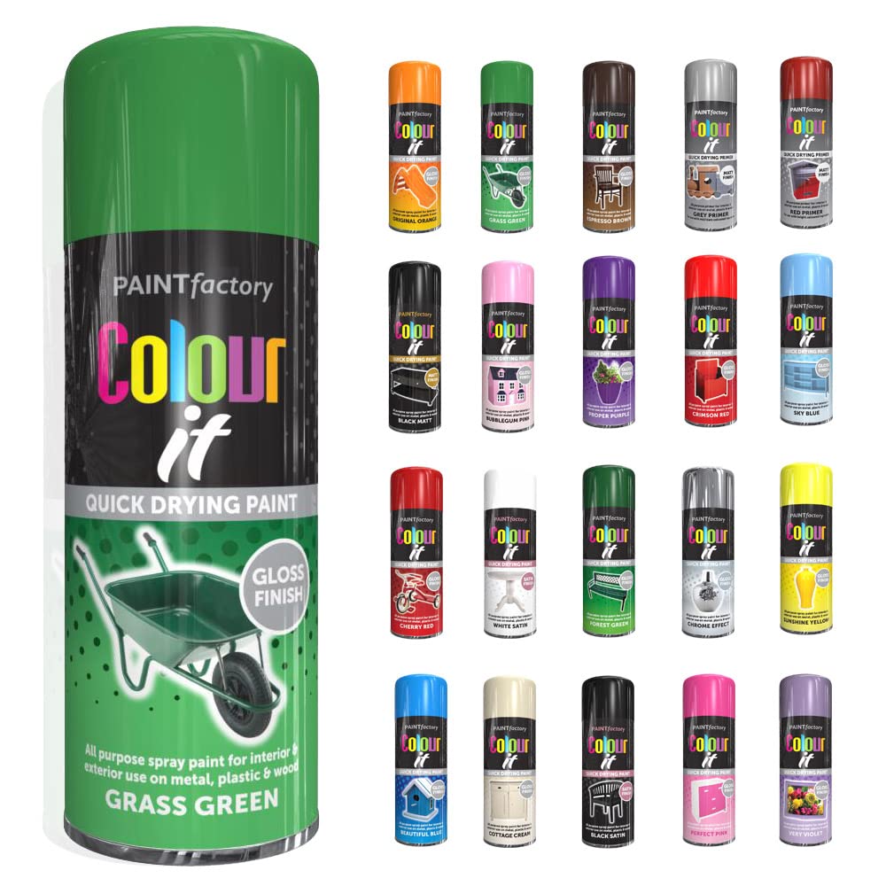 SCHNAZZ 1 x All Purpose Grass Green Aerosol Spray Paint 400ml Fast Dry, Quick Drying Spray and Excellent Coverage for Wood, Metal, Plastic, Glass and More