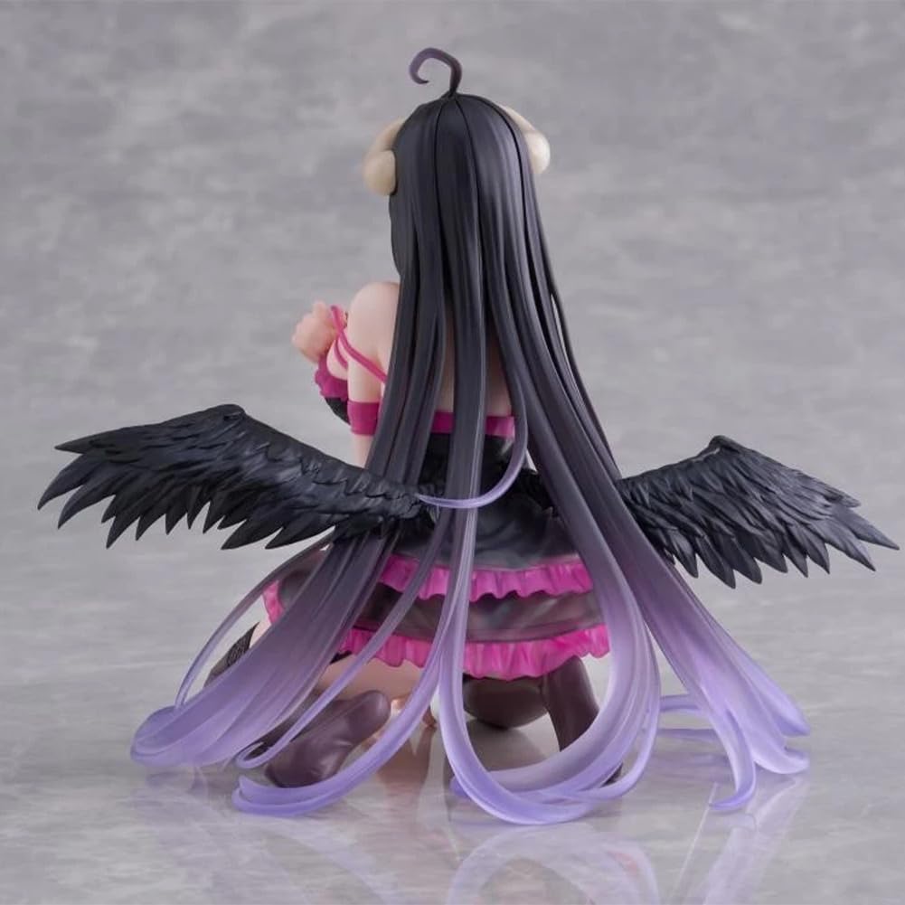 Figurine Albedo d'anime Albedo - Position agenouillée - Style pyjama - En PVC - Figurine manga Girl - 13 cm - Modèle de décoration de bureau à collectionner
