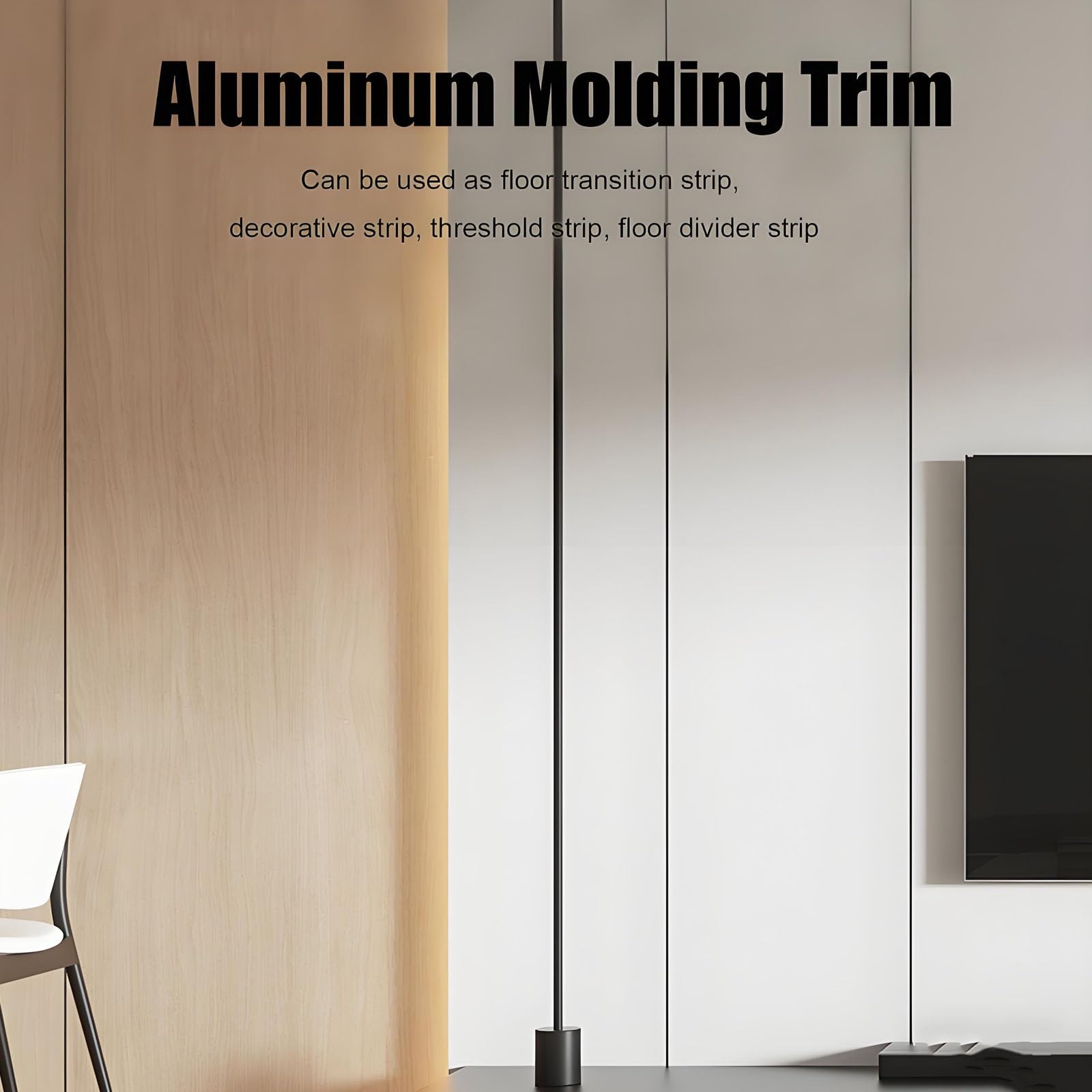 Aluminiowa listwa progowa T-Sd do laminatu i płytek z twardego drewna, długość 90 cm, 3 szt. (srebrna szer. 1,2 cm) - ochraniacz krawędzi