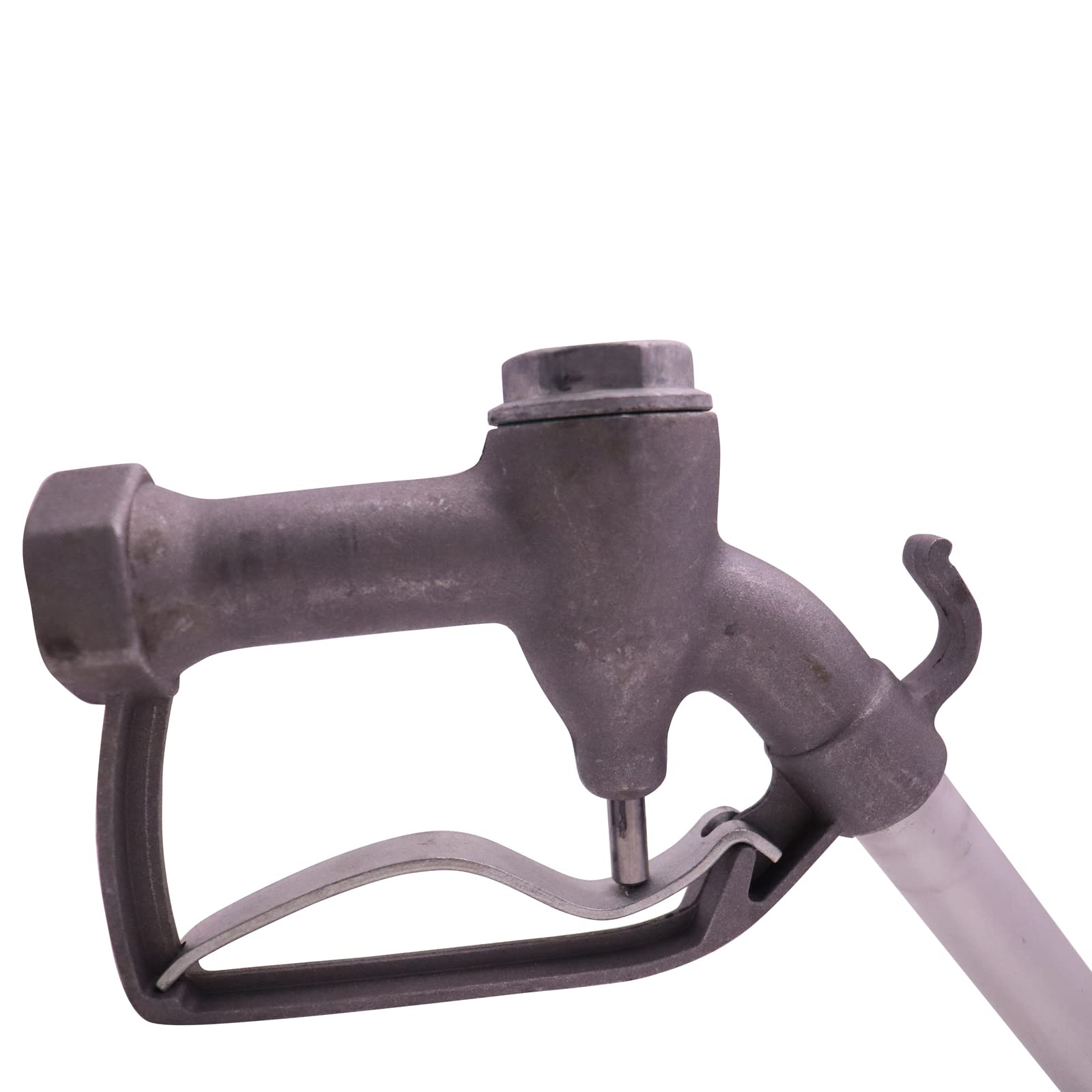 PANCYCW 1-Inch NPT Manual Fuel Nozzle with Hook Max Flow Rate 32GPM Working Pressure15-50 PSI for Manual & Electric Fuel Pumps1 Inches(OD=25mm) straight Spout Used For Diesel Gasoline Oil Biodiesel