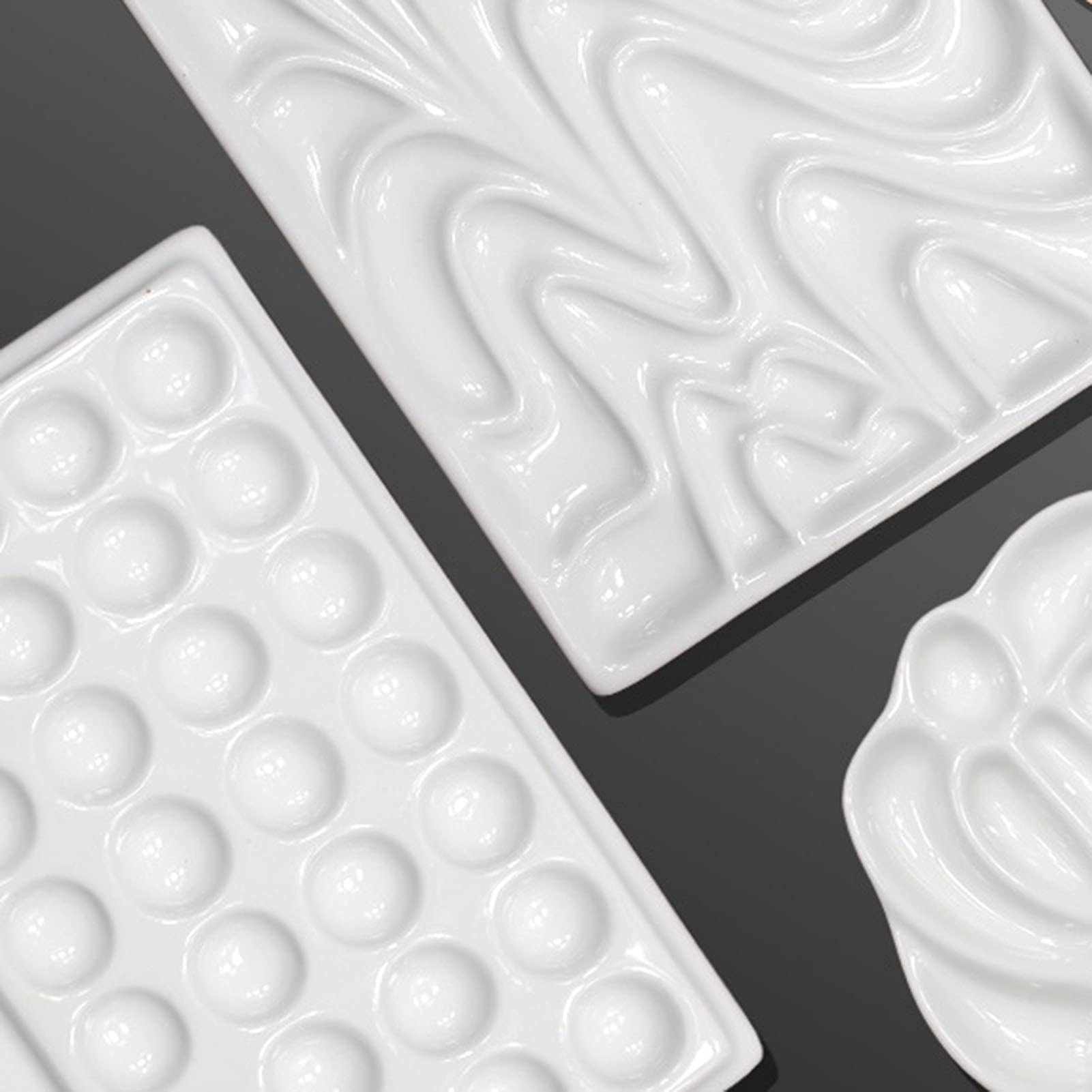 Paleta farb dla artystów ceramików, Tacka do mieszania farb akwarelowych, 29-dołkowa przenośna tacka, stosowana do malowania farbami akwarelowymi, olejnymi, gwaszem.