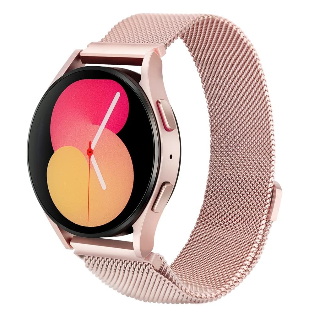 JOHIPI Compatible with Samsung Galaxy Watch 4 40mm 44mm/Watch 4 Classic 46mm 42mm/Watch 5 40mm 44mm Pro 45mm/Active 2/Watch 42mm/Watch 3 41mm/Active 40mm Bands, 20mm Stainless Steel Mesh Loop Strap