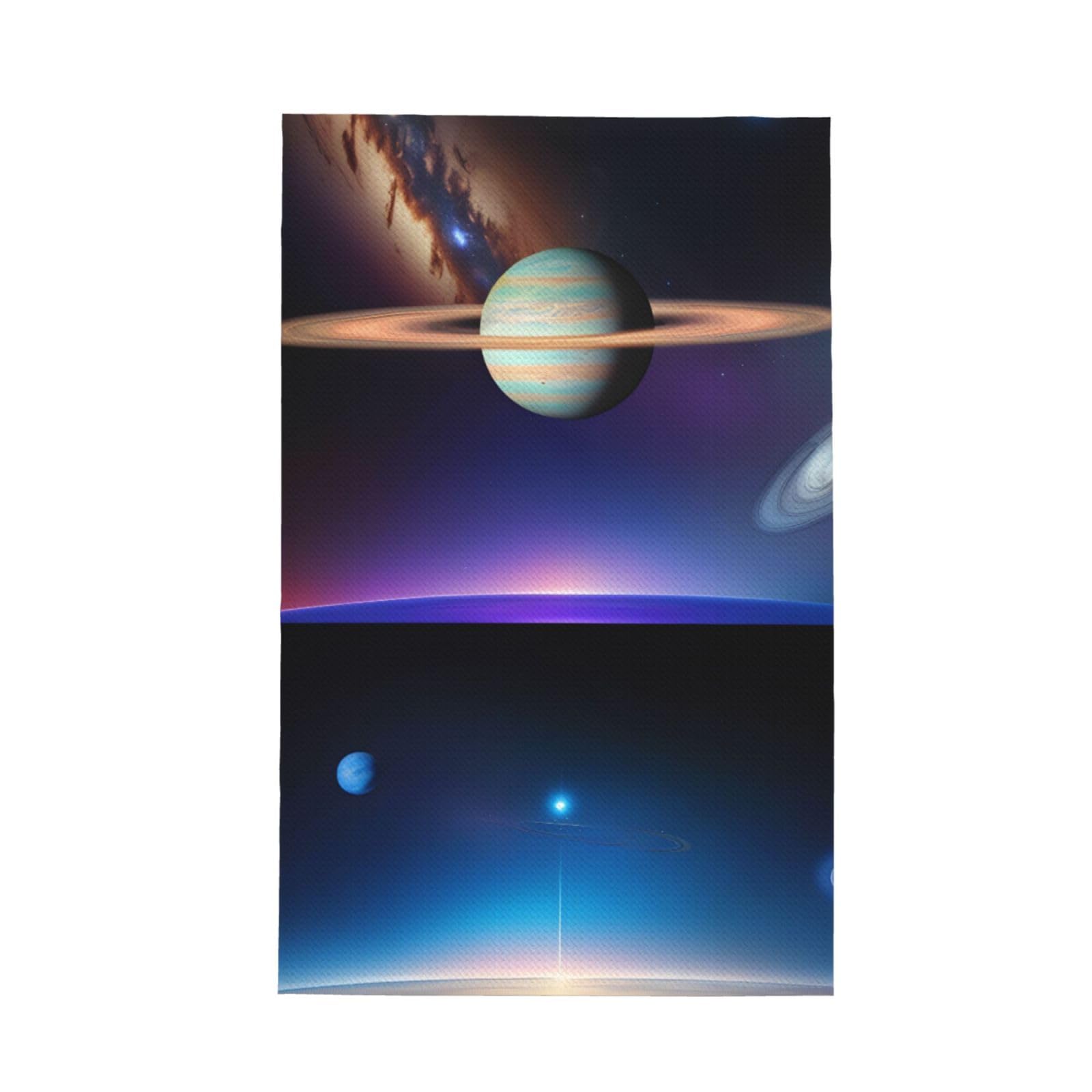 SXZVVBN Cosmic Saturn Super Absorbent Microfibre Waffle Towels Fast Drying Dish Cloths Home Cafe Barista