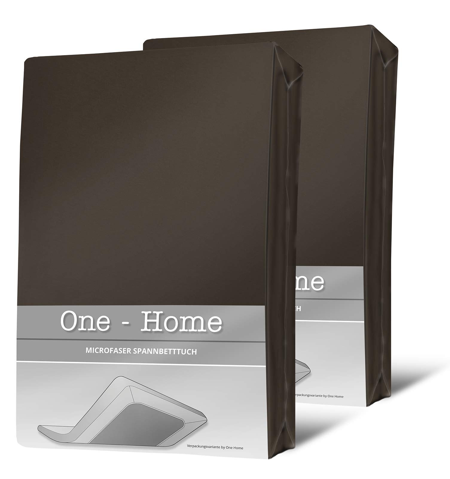 one-home Spannbettlaken Braun 90x200 cm – 100x200 cm (2er-Pack) Microfaser