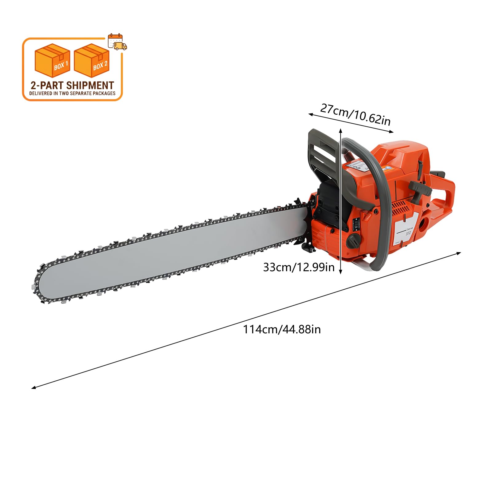 DIFU Motosierra de gasolina de 71 cm³, 28 pulgadas, gasolina, 2 tiempos, motosierra portátil con diámetro de corte de 71 cm, sierra de cadena manual con herramientas, para tijeras de podar, tijeras de