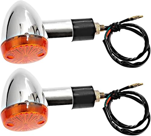 Indicador de señal de giro para motocicleta, luces ámbar cromadas, bala delantera y trasera, compatible con Honda Fury Interstate Nighthawk Rebel