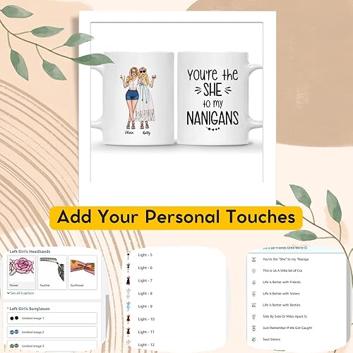 Miniatura 3 de Gossby Taza personalizada (3 mujeres) con texto en inglés We_ll Be Friends Until We_re Old And Senile, Then We_ll Be New Best Friends, regalos de