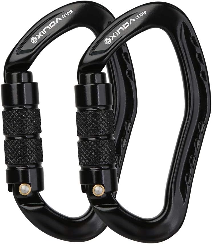 XINDA 22KN Auto Locking Carabiner Clip - Twist Lock Climbing Carabiner CE UIAA Certified, Heavy Duty Carabiners for Climbing,Rappelling,Hammock,Hiking,Camping