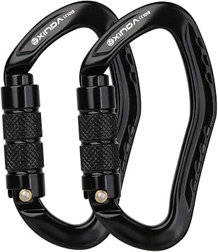 Automatic Locking Climbing Carabiner Clip CE UIAA Certified Twist Lock 22KN 4800lbs Heavy Duty Carabiner for Rock/Tree Climbing Rappelling Hammock Hiking Camping Outdoor Equipment