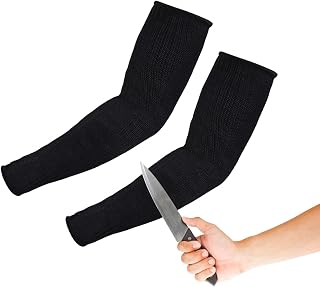 Cut Resistant Sleeve Full Sleeve Armguards, 1Pair Arm Protection Sleeve Anticut Burn Resistant Sleeves, Anti Abrasion Safety Kevlar Arm Protection, for Biting, Gardening, Yard Working, Men Women