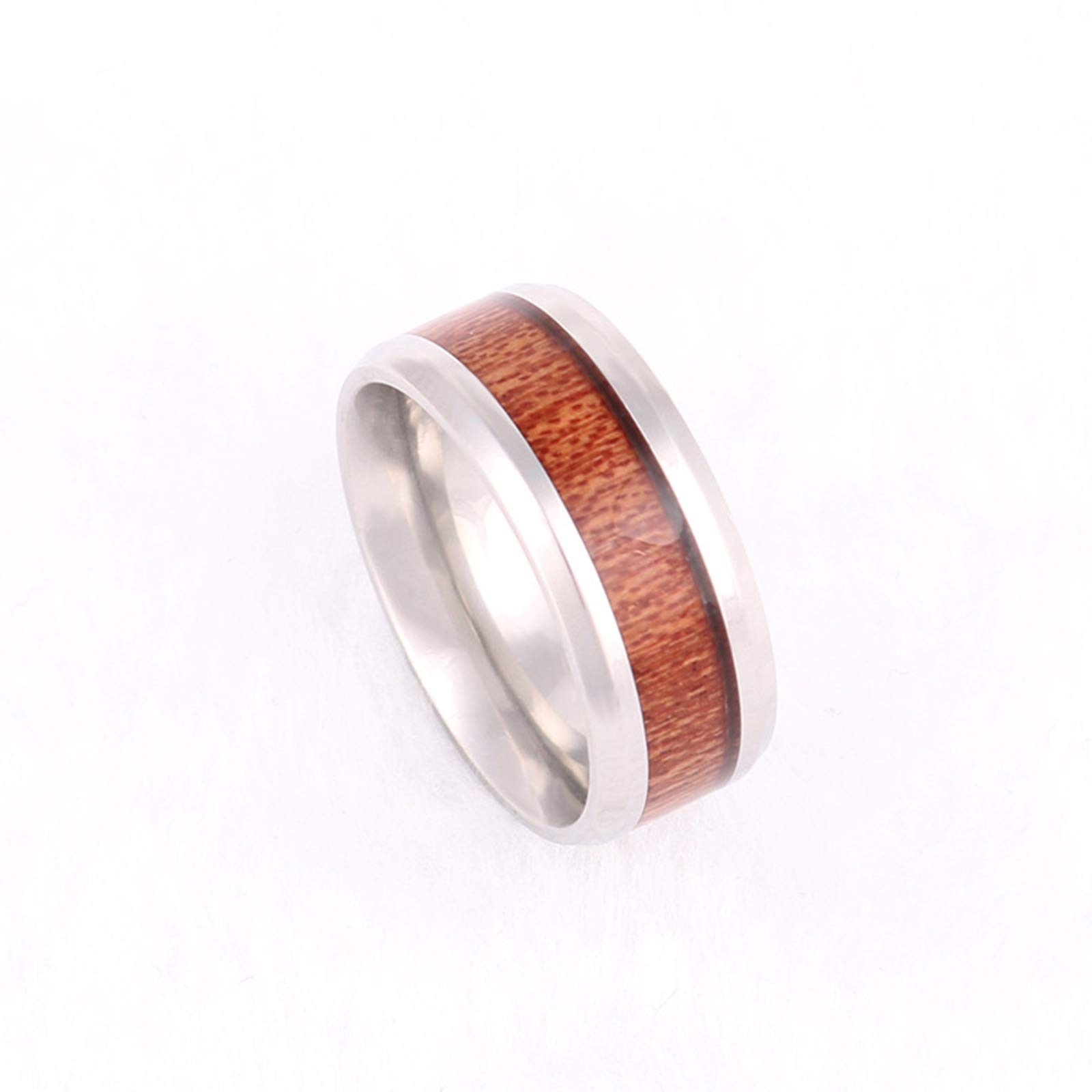 Cadena de pareja colgante, collar de tungsteno, colgante grabado de 8 mm, anillo de plata, colgante de madera