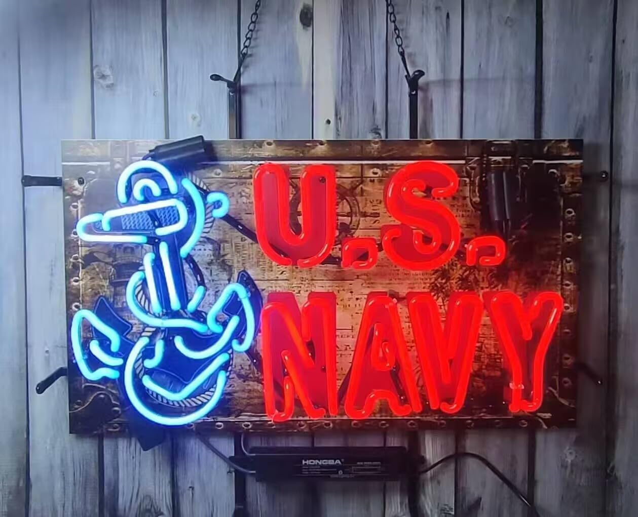 Us Navy Neon Sign,Real Glass Neon Light For Home Bar Man Cave Pub Store Restaurant Wall Decor Artwork Wedding Decor Neon Birthday Party Gifts 24 X 20 Inches - Image 2