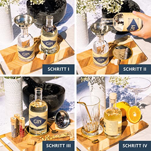 Foto von AMARI ® DIY Gin Set - zum Selber machen, Geschenkset inkl. Botanicals - Perfekt für zu Hause oder als Geschenk, Gin Tasting Geschenkbox - Geschenkideen do it yourself, Ginbaukasten