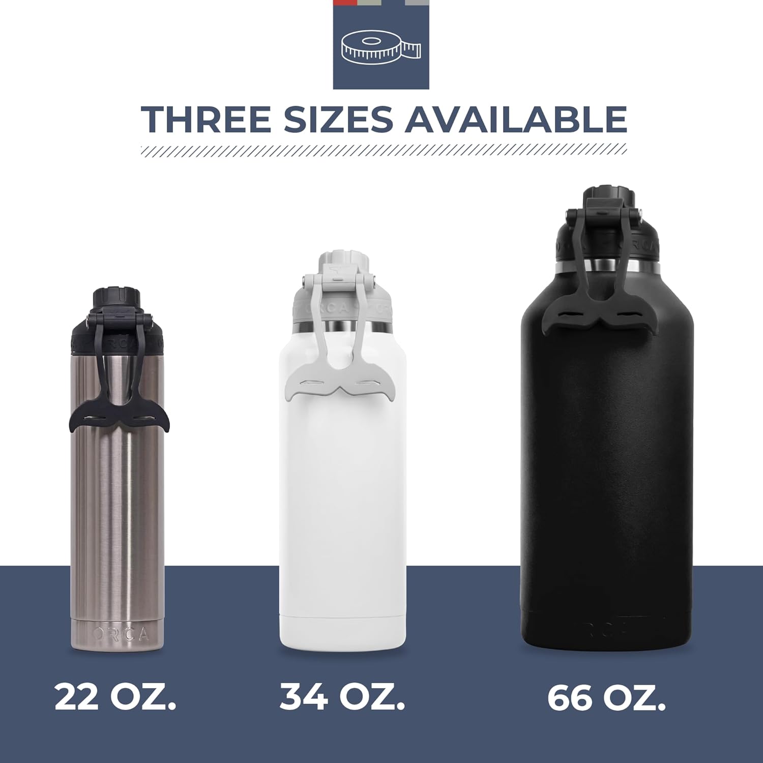 ORCA Hydra 34oz | Insulated, Stainless Steel Water Bottle with Powder Coat Finish & Silicone Grip Whale Tale Handle, Dishwasher Safe Sports Bottle — Pearl - Image 5