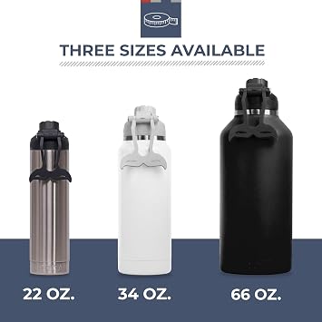 زجاجة مياه ORCA Hydra 34oz | معزولة من الفولاذ المقاوم للصدأ مع طبقة من البودرة ومقبض من السيليكون على شكل حوت، زجاجة رياضية آمنة للغسل في غسالة الأطباق باللون اللؤلؤي