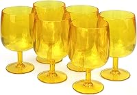 Vista 19 de Yalin Juego de 6 vasos apilables de plástico acrílico irrompible de 12 onzas para vino y agua (transparente, 15 onzas)