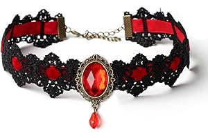 Retro Gothic Red Gem Choker