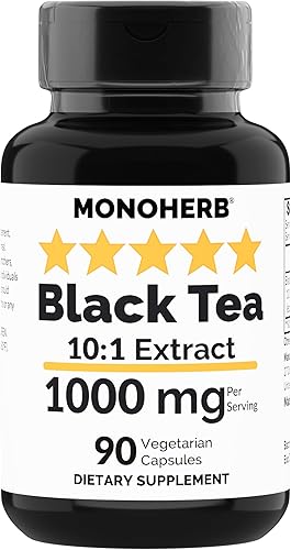 MONOHERB Extracto de Té Negro 1000 mg - 90 Cápsulas Vegetarianas