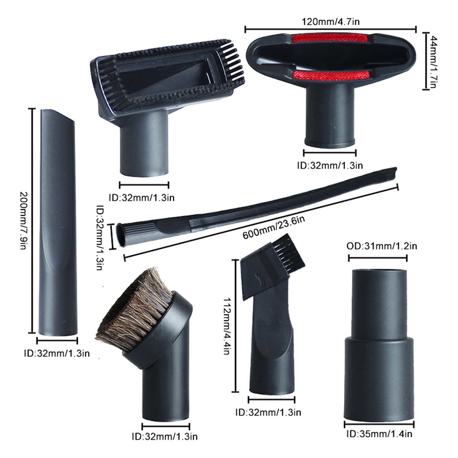 JrEam Tête de Brosse d'aspiration de buse d'aspirateur Universelle for 32mm 35mm 1 1/4in 1 3/8in Accessoires d'aspirateur suceur Plat for canapé-lit (Color : HXL2150)