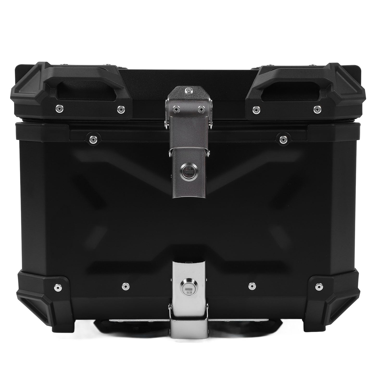 Schimer Maleta para Motocicleta, Caja de Equipaje Impermeable de Aleación de Aluminio de 45L para Conductores con Placa Inferior de Liberación Rápida (Negra)