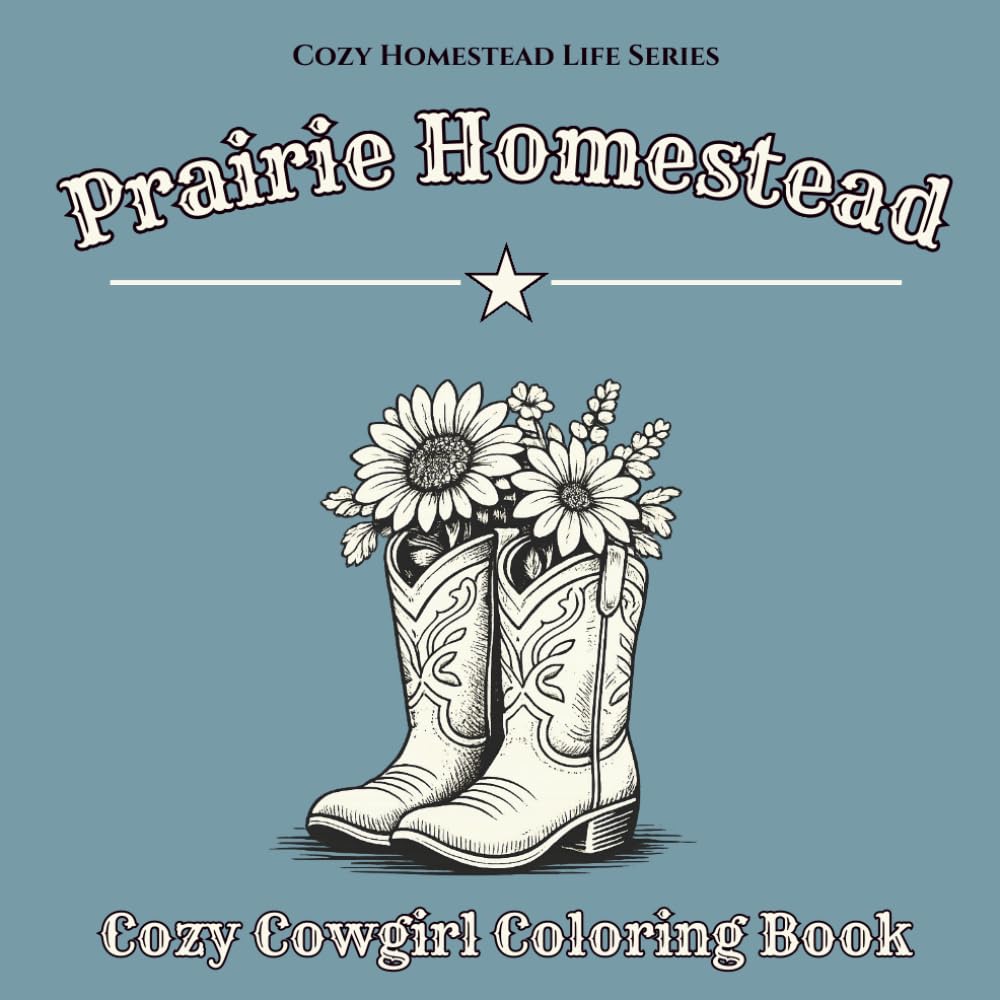 Prairie Homestead: Cozy Cowgirl Coloring Book (Cozy Homestead Life)