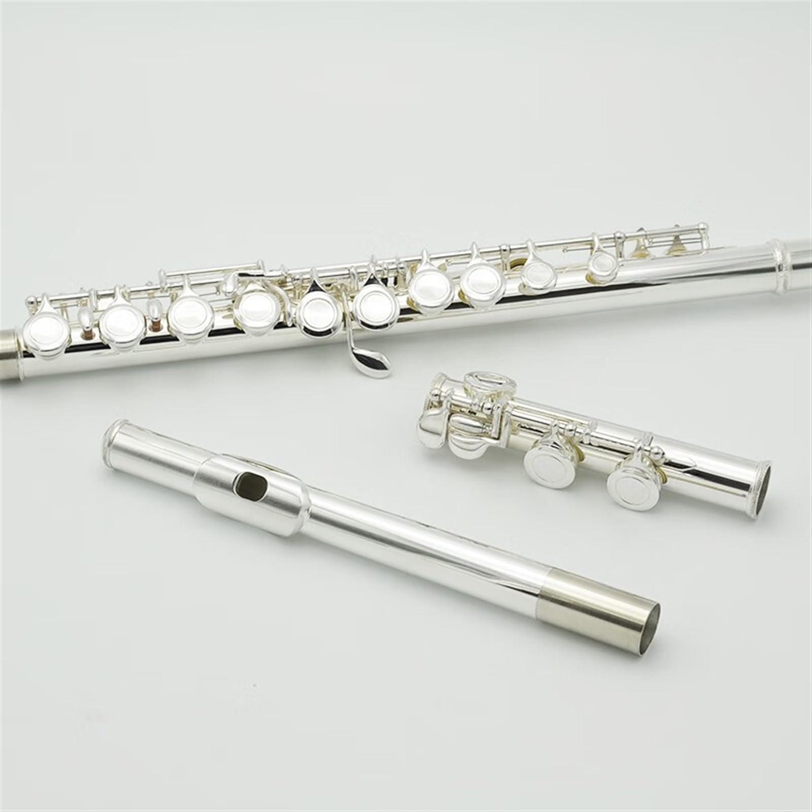 Set di flauti placcati in Argento, Strumento a 16 Fori, Fori Chiusi, Tono Do con Chiave Mi Divisa, Adatto ai Principianti.,