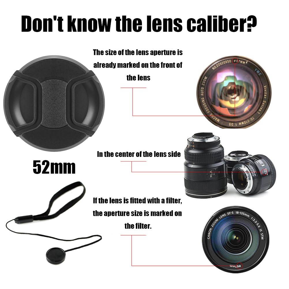 LENS CAP TAPPO OBIETTIVO ADATTO PER NIKON NIKKOR AF-S DX 18 - Foto 8